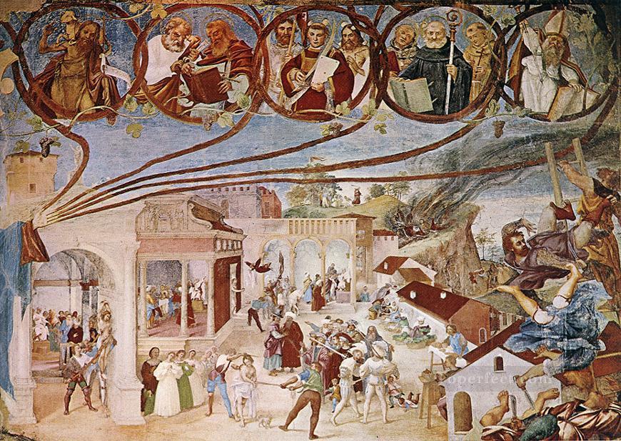 Historias de Santa Bárbara 1524 Renacimiento Lorenzo Lotto Pintura al óleo